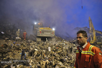 بازدید رییس جمهور از محل حادثه ساختمان پلاسکو 