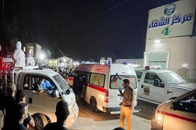 افزایش شمار کشته‌های آتش سوزی بیمارستان امام حسین (ع) عراق