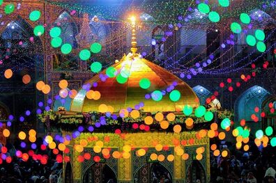 چراغانی حرم مطهر رضوی در آستانه سال جدید
