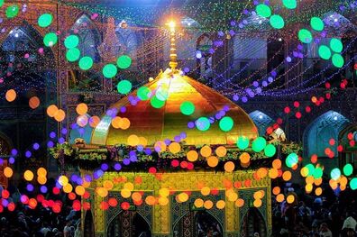 چراغانی حرم مطهر رضوی در آستانه سال جدید
