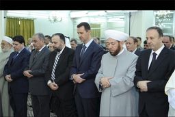 رئیس جمهور سوریه نماز عید فطر را اقامه کرد
