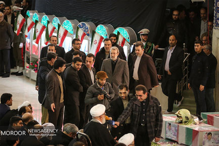 اقامه نماز و تشییع پیکر شهیدان آتش نشان در مصلی تهران 