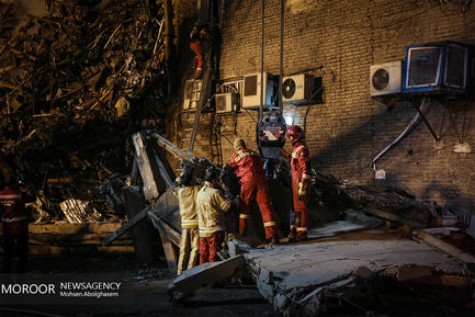 عملیات امداد و نجات بامدادی در ساختمان پلاسکو 