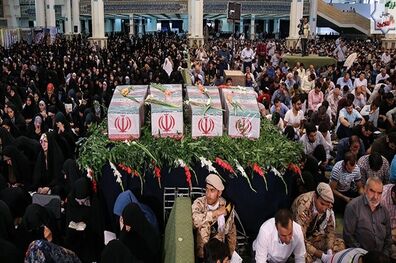تشییع پیکر۲۰۰ شهید گمنام در پایتخت/ حضور رئیس جمهور در مراسم 
