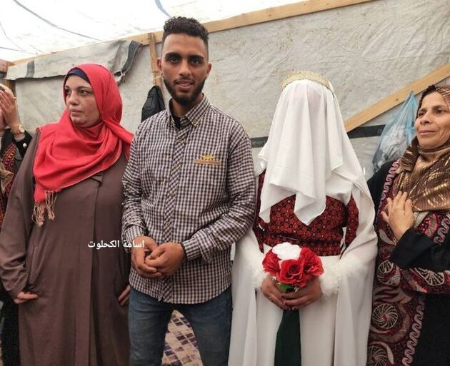 عکس/ مراسم عروسی یک زوج فلسطینی