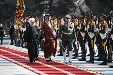 استقبال رسمی رئیس جمهور از امیر قطر
