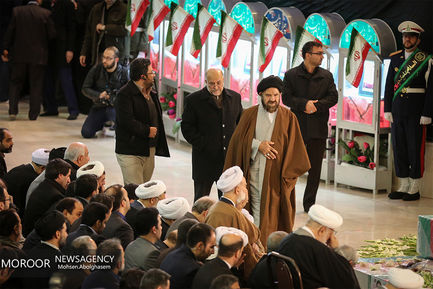 اقامه نماز و تشییع پیکر شهیدان آتش نشان در مصلی تهران 