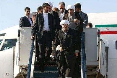  آیت الله صادق آملی لاریجانی وارد ایلام شد