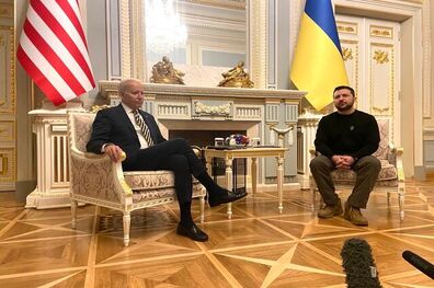 جو بایدن بدون اعلام قبلی وارد کی‌یف شد