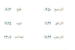 اوقات شرعی به افق تهران 26 مهر 1401/ ساعت طلوع و غروب خورشید مشخص شد