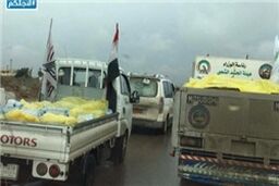 کاروان بزرگ الحشد الشعبی برای کمک به آوارگان استان نینوی