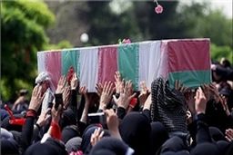مراسم تشییع پیکر 3 شهید حادثه تروریستی حله در حمیدیه 