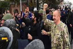 بازدید «الهام علی اف» از مناطق آزاد شده در جنگ قره باغ