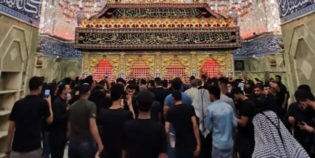 حرم حضرت عباس (ع) پس از عزاداری محرم شست‌‌وشو شد