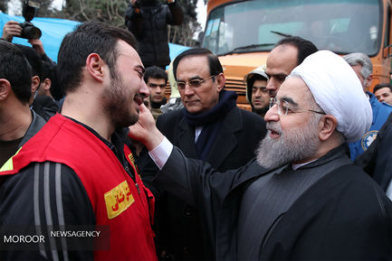 بازدید رییس جمهور از محل حادثه ساختمان پلاسکو 