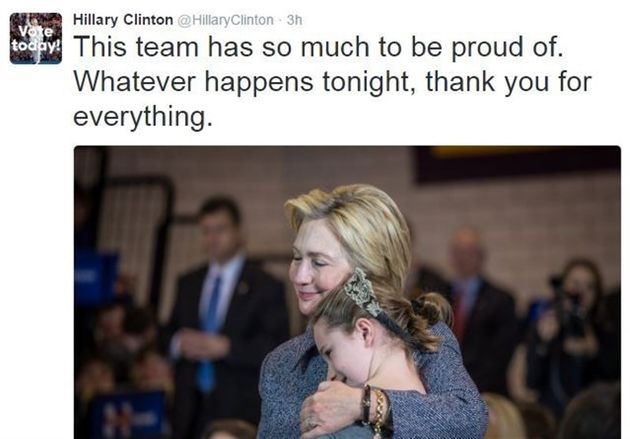 توئیت نه‌چندان خوش‌بینانه هیلاری کلینتون در ساعات پایانی اعلام نتایج انتخابات