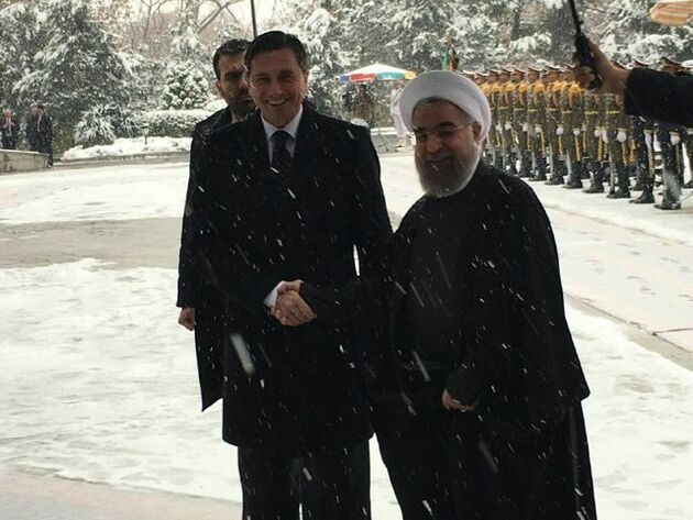 استقبال رسمی روحانی از رئیس جمهوری اسلوونی