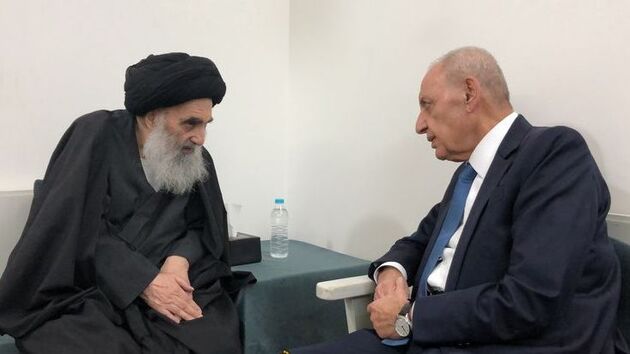 دیدار نبیه بری با حضرت آیت الله سیستانی در نجف