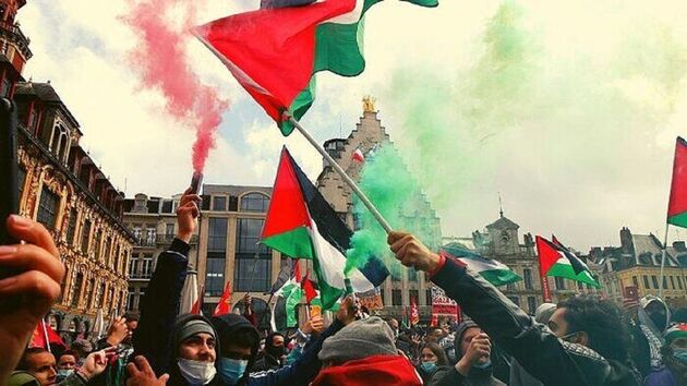 تظاهرات در آمریکا در پی حمایت از مردم فلسطین