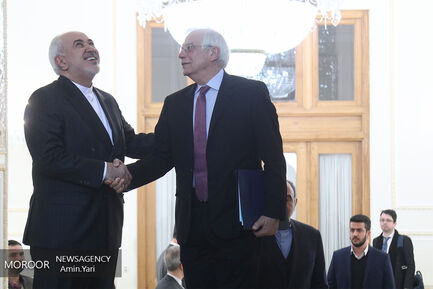 دیدار مسئول سیاست خارجی اتحادیه اروپا با محمدجواد ظریف