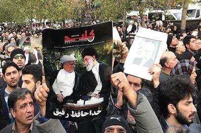 قرائت متن پیام تسلیت مقام معظم رهبری به آیت الله هاشمی رفسنجانی در دانشگاه تهران